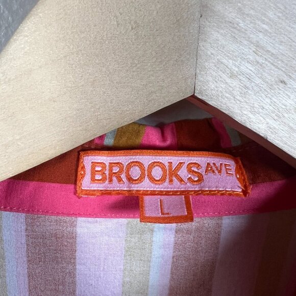 Brooks Ave Banyan Puff Sleeve Maxi Dress Size Large Pink Red Maximalist Bright - Picture 4 of 11